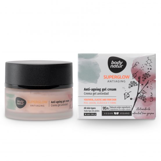 Crema-gel hidratanta cu efect de stralucire anti-imbatranire Body Natur, Superglow, 50 ml