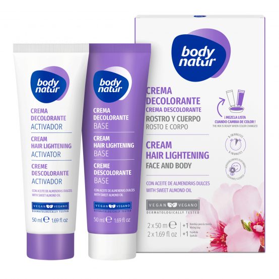 Crema pentru albirea parului de pe fata si corp, cu ulei de migdale, Body Natur