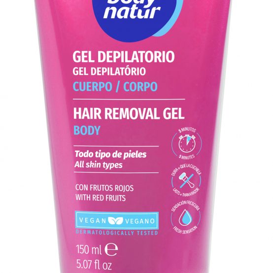 Gel depilator corp pentru toate tipurile de piele, cu fructe rosii, 150 ml, Body Natur